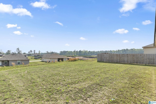 view of yard featuring fence