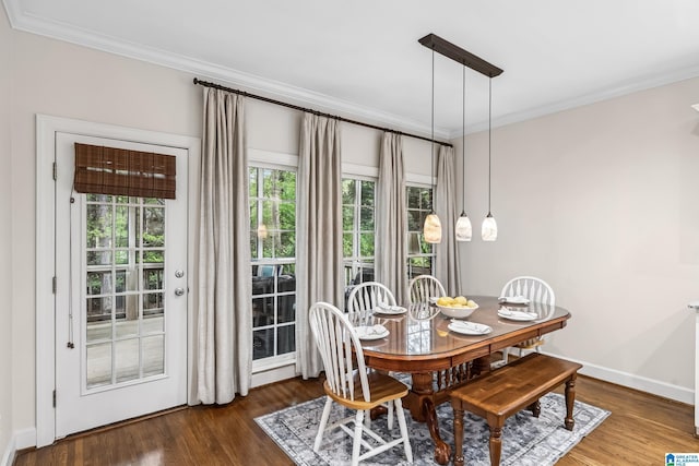 5006 Aberdeen Way, Hoover, AL 35242 - dining space featuring ornamental molding, baseboards, and wood finished floors