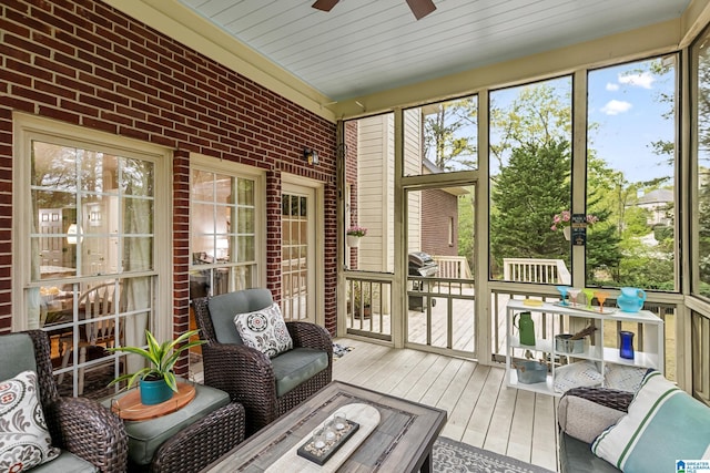 5006 Aberdeen Way, Hoover, AL 35242 - sunroom with a ceiling fan