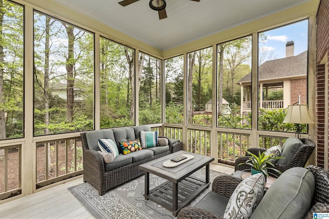 5006 Aberdeen Way, Hoover, AL 35242 - sunroom featuring outdoor lounge area and ceiling fan