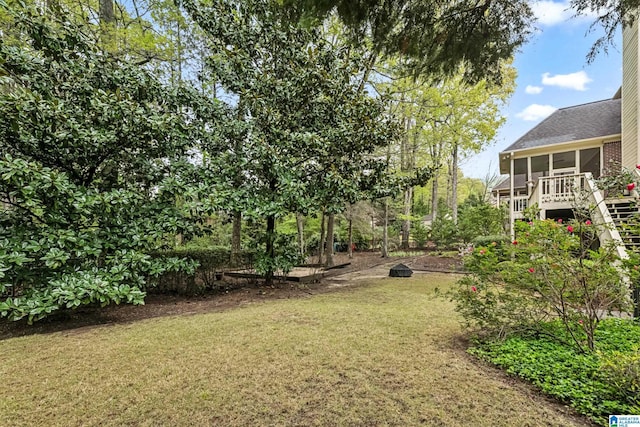 5006 Aberdeen Way, Hoover, AL 35242 - view of yard with stairway and a sunroom
