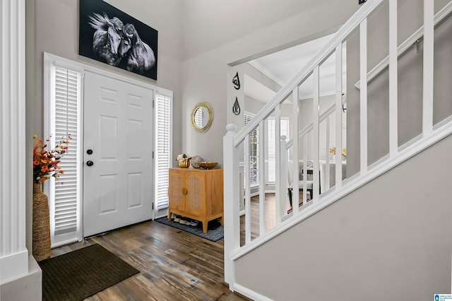 5544 Colony Ln, Hoover, AL 35226 - entryway featuring wood finished floors and stairway
