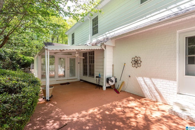 view of patio / terrace featuring french doors