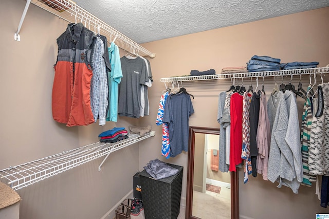 spacious closet with carpet flooring