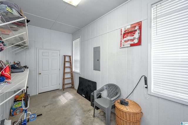 interior space featuring electric panel