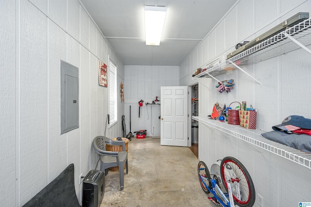 interior space with electric panel