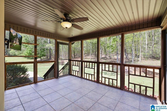 88 Glen Trce, Springville, AL 35146 - unfurnished sunroom with ceiling fan