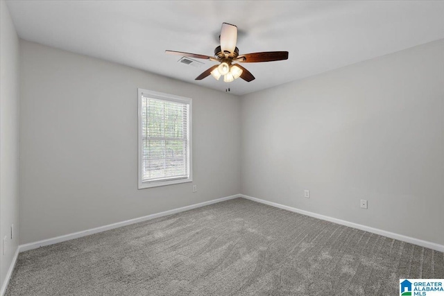 88 Glen Trce, Springville, AL 35146 - carpeted empty room with ceiling fan, baseboards, and visible vents