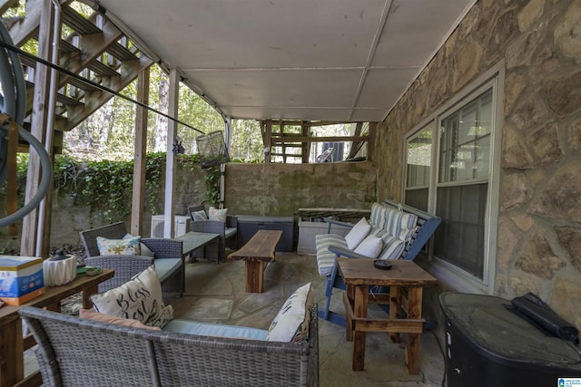 view of patio featuring an outdoor living space