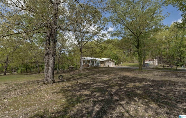view of yard featuring an attached garage