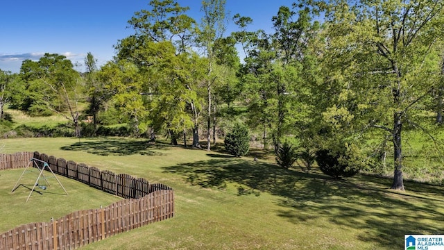 view of yard with fence