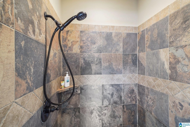 details with tiled shower