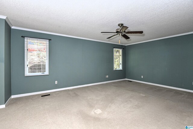 5000 Cameron Rd, Birmingham, AL 35242 - carpeted spare room with a healthy amount of sunlight, crown molding, baseboards, and ceiling fan