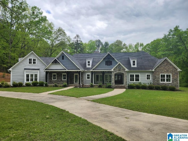 672 Kent Dairy Rd, Alabaster, AL 35007 - view of front of property with a front yard and stone siding