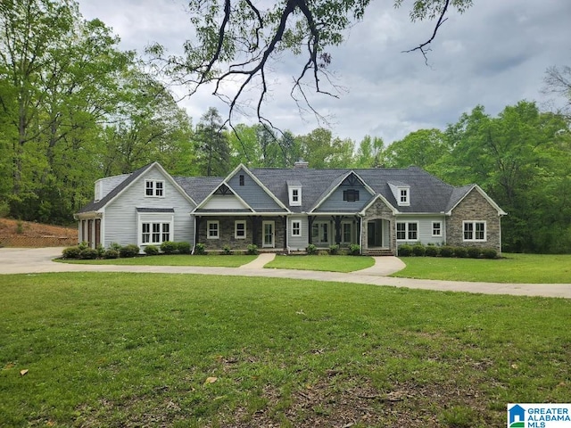 672 Kent Dairy Rd, Alabaster, AL 35007 - craftsman inspired home featuring a front yard and stone siding