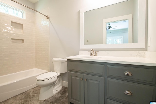 672 Kent Dairy Rd, Alabaster, AL 35007 - bathroom featuring vanity,  shower combination, and toilet