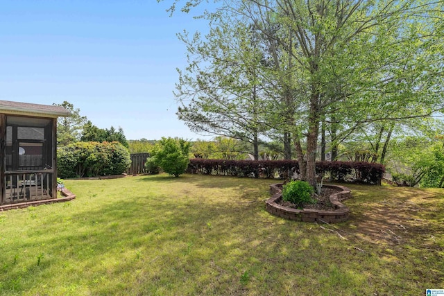 view of yard with fence