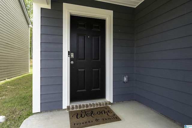 view of exterior entry