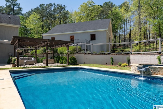 5448 Palomino Trl, Birmingham, AL 35242 - outdoor pool with fence, an outdoor hangout area, and a pergola