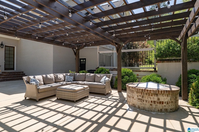 5448 Palomino Trl, Birmingham, AL 35242 - view of patio with entry steps, a pergola, and an outdoor hangout area