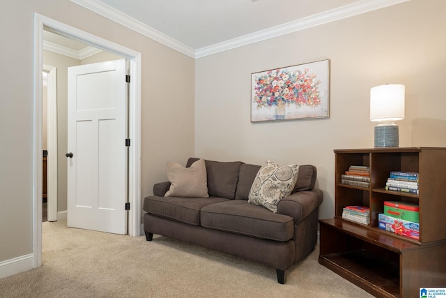 5448 Palomino Trl, Birmingham, AL 35242 - sitting room with baseboards, ornamental molding, and carpet