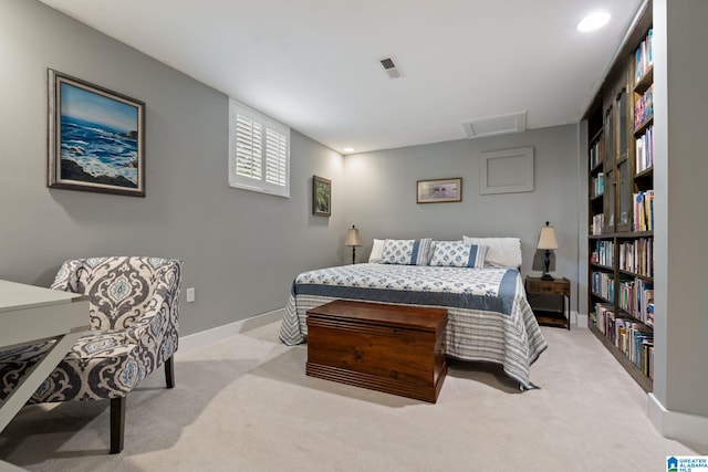 5448 Palomino Trl, Birmingham, AL 35242 - carpeted bedroom with visible vents, baseboards, and attic access