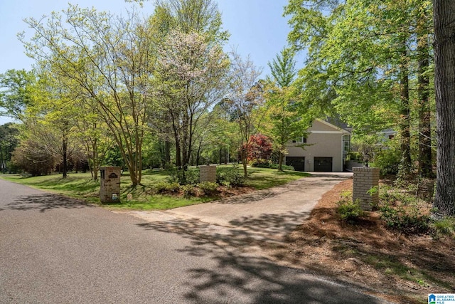 5448 Palomino Trl, Birmingham, AL 35242 - view of property hidden behind natural elements featuring an attached garage, driveway, and a front lawn
