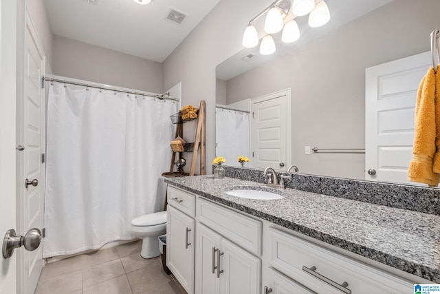 6037 Clubhouse Dr, Trussville, AL 35173 - bathroom with tile patterned floors, vanity, and curtained shower