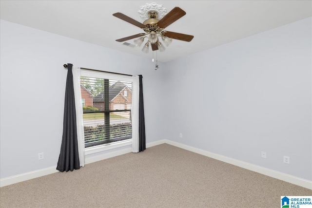 5592 Summit Pointe, Pinson, AL 35126 - unfurnished room featuring light carpet, ceiling fan, baseboards, and visible vents