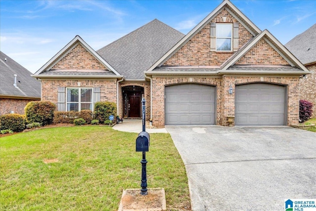 5592 Summit Pointe, Pinson, AL 35126 - traditional-style house with concrete driveway, a front lawn, brick siding, a garage, and a shingled roof