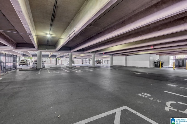 view of parking garage