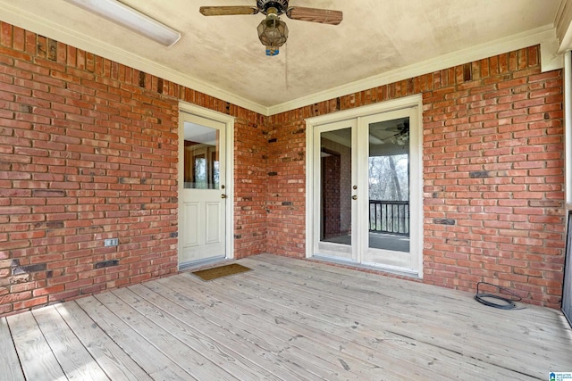 deck featuring ceiling fan