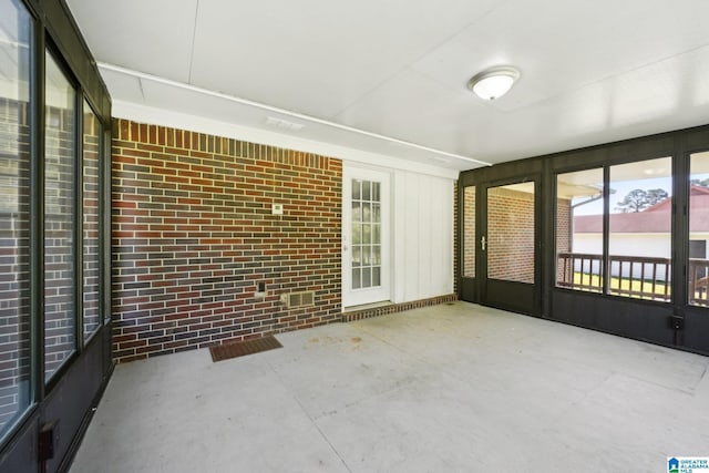 view of unfurnished sunroom