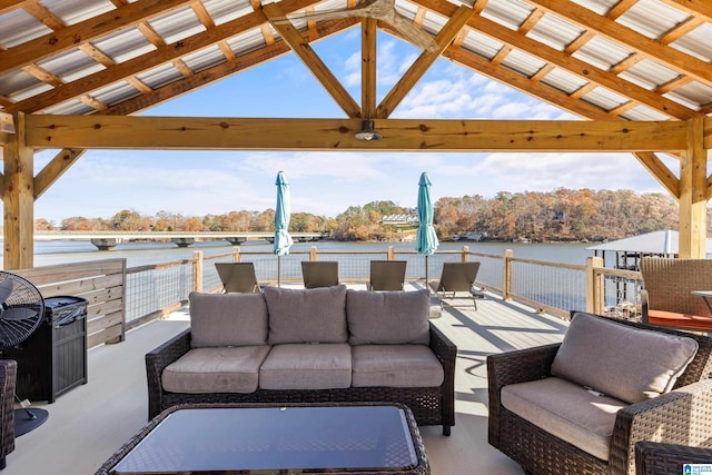 299 Williams Rd, Alexander City, AL 35010 - view of patio featuring a water view and an outdoor hangout area