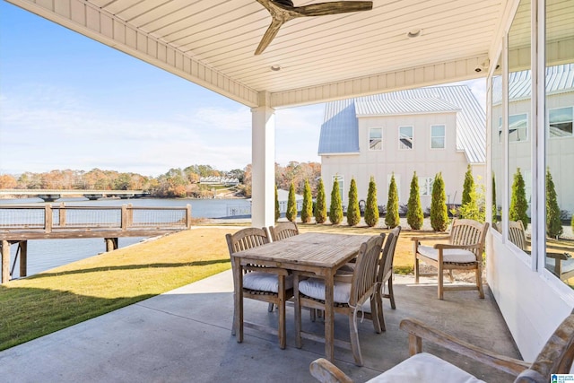 299 Williams Rd, Alexander City, AL 35010 - view of patio featuring a water view and outdoor dining area