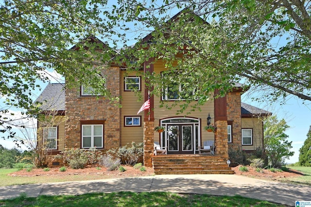 view of front of house featuring stone siding