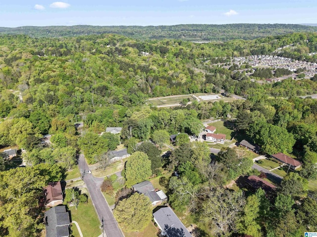 aerial view featuring a forest view