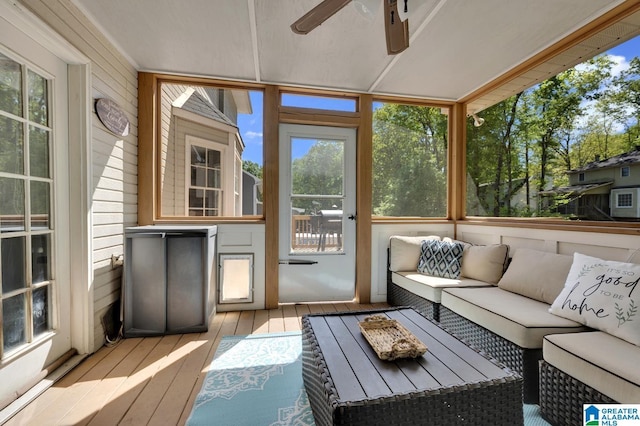 913 Falling Star Ln, Alabaster, AL 35007 - sunroom / solarium with outdoor lounge area and a ceiling fan