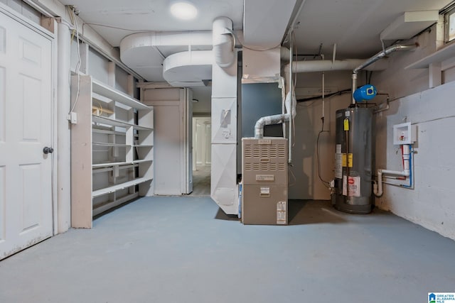 686 Ridge Top Cir, Birmingham, AL 35206 - unfinished basement with water heater and heating unit