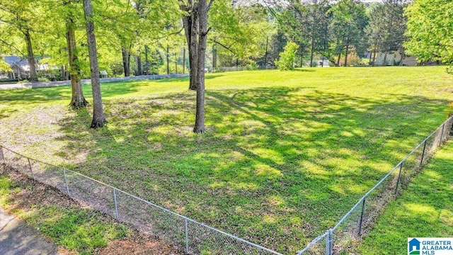 view of yard with fence