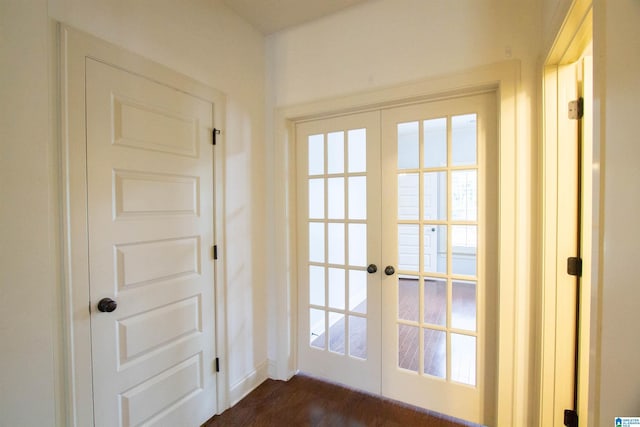 3881 Ross Park Dr, Hoover, AL 35226 - entryway with french doors and dark wood finished floors