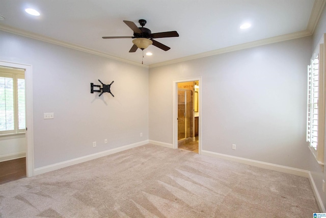 3881 Ross Park Dr, Hoover, AL 35226 - carpeted spare room with a healthy amount of sunlight, crown molding, and ceiling fan