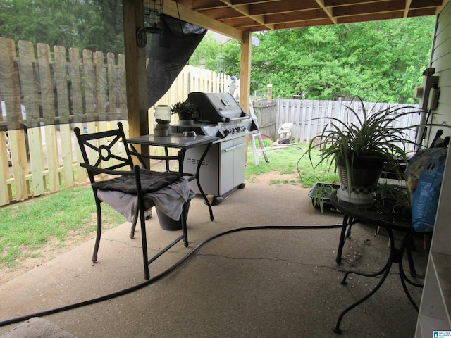 view of patio with a fenced backyard