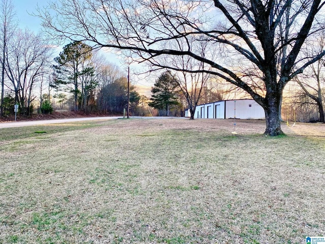 view of yard with an outbuilding