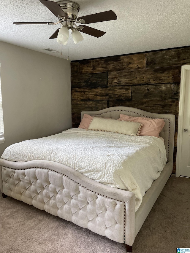 54 Setter Dr, Anniston, AL 36207 - bedroom with carpet flooring, a textured ceiling, and ceiling fan