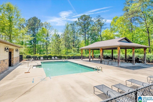2092 Grey Oaks Ter, Pelham, AL 35124 - pool featuring fence, a gazebo, and a patio