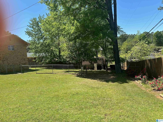 view of yard featuring a fenced backyard