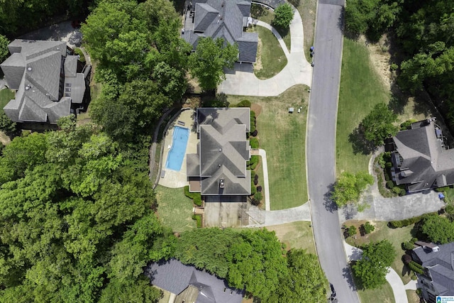 aerial view featuring a residential view