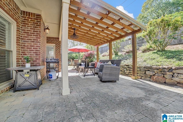 712 Valley St, Hoover, AL 35226 - view of patio featuring a fenced backyard and an outdoor living space