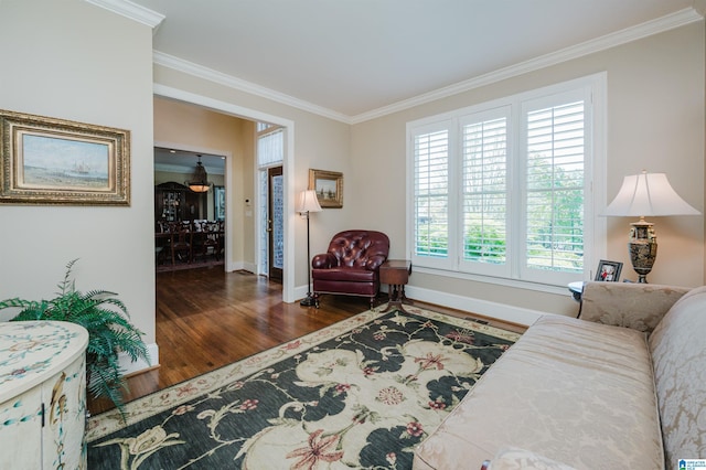 4527 High Court Cir, Hoover, AL 35242 - living room featuring baseboards, wood finished floors, and crown molding